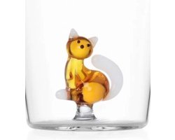 Ichendorf Milano - Tabby Cat glas zittende poes amber met staart wit