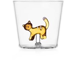 Ichendorf Tabby Cat glas amber poes met witte strepen