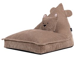 icon - Kinderzitzak Stoel Teddybeer - Ribfluweel - Bruin
