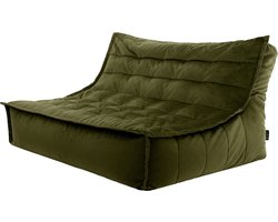 icon - Kota Zitzak Bank- Velours Fauteuil - Olijfgroen