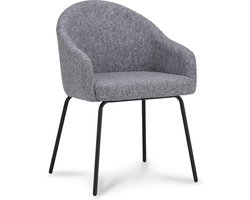 Icon Living - Armstoel Bente - Stof Oasis Grijs - Poot Zwart