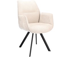 Icon Living - Armstoel Jadie - Stof Mito Natural - Leg Black