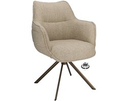 Icon Living - Armstoel Lio - Stof Rhythm Liver - Leg Bronze 360° Return-System