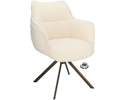 Icon Living - Armstoel Lio - Stof Rhythm Natural - Leg Bronze 360° Return-System