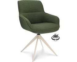 Icon Living - Armstoel Luna - Stof Mose Green Leg - Smoked Cream 360° Return-system