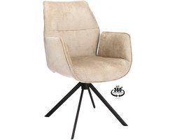Icon Living - Armstoel Lux - Stof Movie Desert - Leg Black 360° Return-System