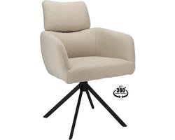 Icon Living - Armstoel Lyo Stof Rhythm Natural Leg Black 360° Return-system