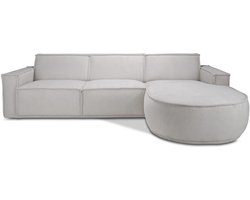 Icon Living - Bank Anna Hoekcombinatie 2.5-zits - Longchair Rond Voorstaand Rechts Stof Mito Natural