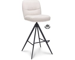 Icon Living - Barkruk Lizz - Zithoogte 80 - Stof Alpine Natural - Poot Zwart 360° Return-system