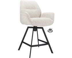 Icon Living - Barkruk Lux ZH 65 Stof Lodge Linen Leg Black 360° Return-system