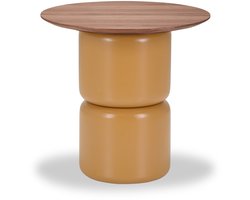 Icon Living - Bijzettafel Sarah 006 Rond 55x53 Walnoot Poot Cognac