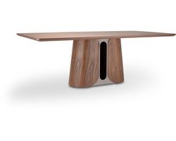 Icon Living - Eettafel Sarah 012 - 220x110x76 Walnoot Poot Creme