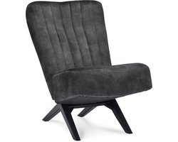 Icon Living - Fauteuil Dave - Velours Adore Forest - Poot Zwart