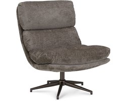 Icon Living - Fauteuil Logan - Stof Movie Taupe - Poot Bronze 360°