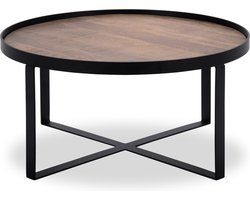 Icon Living - Salontafel Hub 3 - Hout Naturel - Zwart Metaal