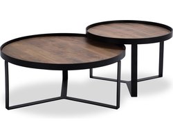 Icon Living - Salontafel Hub 5 - Hout Naturel - Zwart Metaal