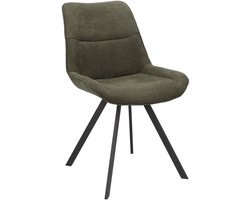 Icon Living - Stoel Aimy - Stof Bloq Forest - Poot Zwart