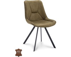 Icon Living - Stoel Brooks - Microleder Bull Moss - Poot Zwart