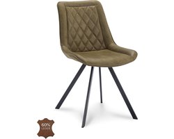 Icon Living - Stoel Jim - Microleder Bull Moss - Poot Zwart