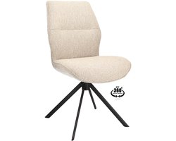 Icon Living - Stoel Lux - Stof Lodge Beige - Leg Black 360° Return-System