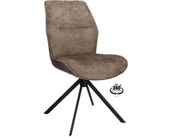 Icon Living - Stoel Lux - Stof Movie Taupe - Leg Black 360° Return-System