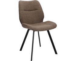 Icon Living - Stoel Maeve - Stof Alpine Brown - Poot Zwart