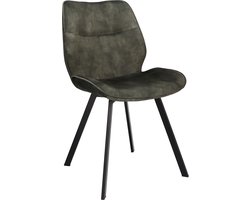 Icon Living - Stoel Maeve - Velours Adore Hunter - Poot Zwart