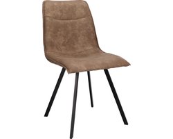 Icon Living - Stoel Nola - Stof Cowboy Stone - Poot Zwart