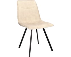 Icon Living - Stoel Nola - Velvet Adore Linen - Poot Zwart
