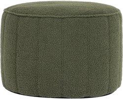 icon - Milano Poef - Ronde Zitzak Hocker - Boucle - Olijfgroen