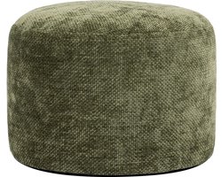 icon - Milano Poef - Ronde Zitzak Hocker - Chenille - Olijfgroen