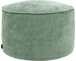 icon - Milano Poef - Ronde Zitzak Hocker - Chenille - Saliegroen