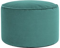 icon - Milano Poef - Ronde Zitzak Hocker - Fluweel - Blauwgroen