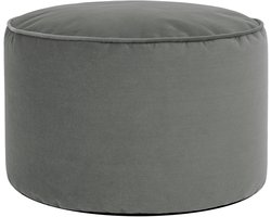 icon - Milano Poef - Ronde Zitzak Hocker - Fluweel - Houtskool