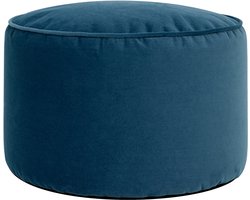 icon - Milano Poef - Ronde Zitzak Hocker - Fluweel - Marineblauw