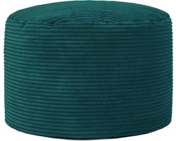 icon - Milano Poef - Ronde Zitzak Hocker - Ribfluweel - Blauwgroen