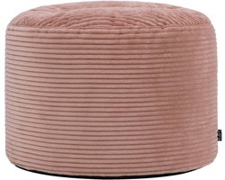 icon - Milano Poef - Ronde Zitzak Hocker - Ribfluweel - Roze