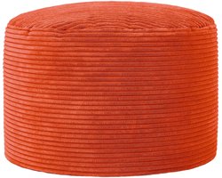 icon - Milano Poef - Ronde Zitzak Hocker - Ribfluweel - Terra-oranje