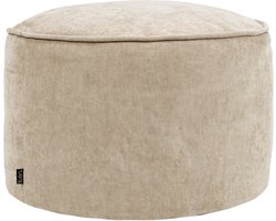 icon - Milano - Ronde Poef - Chenille - Beige - 55x35x55 - Binnen