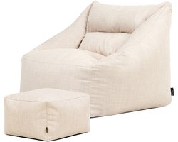 icon - Natalia XL Zitzak Fauteuil met Poef - Binnen en Buiten - Beige