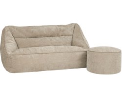 icon - Natalia - Zitzak Bank met ronde Poef - Beige - 160x80x93 - Binnen