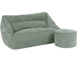 icon - Natalia - Zitzak Bank met ronde Poef - Groen - 160x80x93 - Binnen
