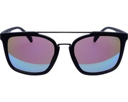 ICON Sport Zonnebril SPADER - Zwart montuur met rubber finish - Blauw spiegelende glazen - GEPOLARISEERD