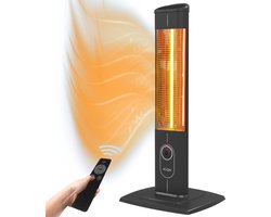 ICQN Infrarood Terrasverwarmer, Infrarood Elektrische Kachel - 2300W - Met Afstandsbediening, Timer, Instelbare Warmtes en LCD-scherm - Voor Binnen en Buiten
