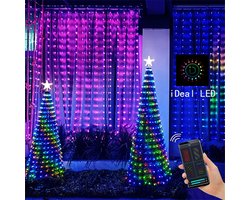 IDEAL LED Smart LED - RGB Gordijn String Licht Bluetooth App Controle - Kerst| Fairy | Light Diy | Foto Display Garland| Decor Bruiloft