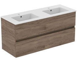 Ideal Standard Eurovit+ - Kast met dubbele wastafel, 55x120x44 cm, 2 lades, walnoot R0576Y9