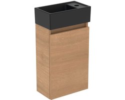Ideal Standard Eurovit+ - Kast met fontein, 55x35x20 cm, 1 deur, eiken naturel/silky black R0578Y8