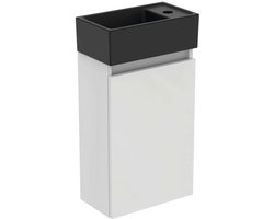 Ideal Standard Eurovit+ - Kast met fontein, 55x35x20 cm, 1 deurtje, glanzend wit/zijdezwart R0578WG