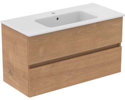 Ideal Standard Eurovit+ - Kast met wastafel, 55x100x44 cm, 2 laden, eiken naturel R0575Y8