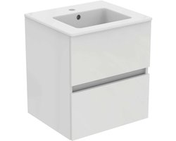 Ideal Standard Eurovit - Kast met wastafel, 55x50x44 cm, 2 laden, glanzend wit R0571WG